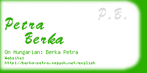 petra berka business card